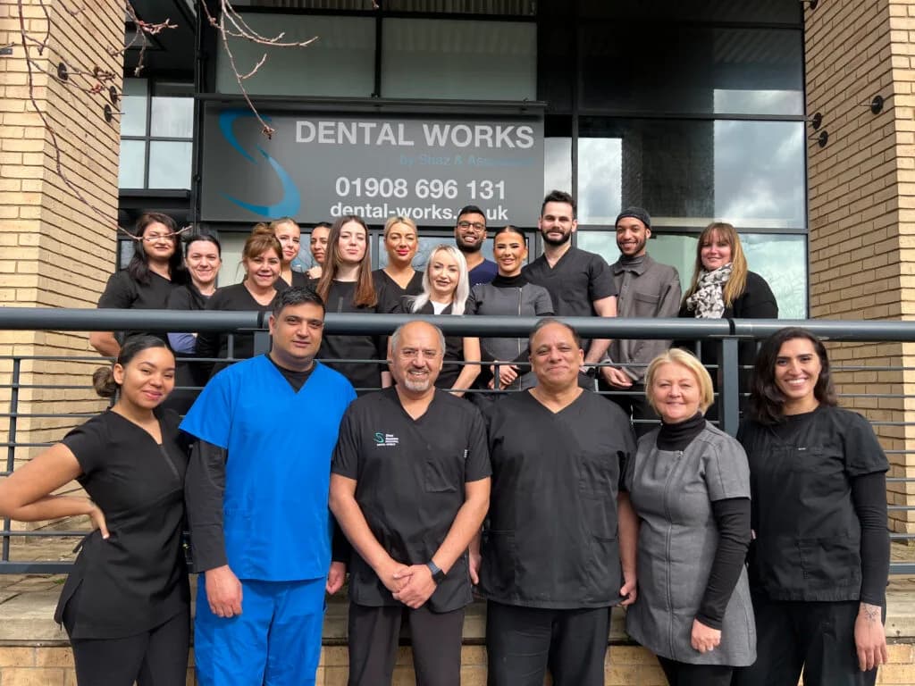 The Dental Works team outside the practice on Grafton Gate